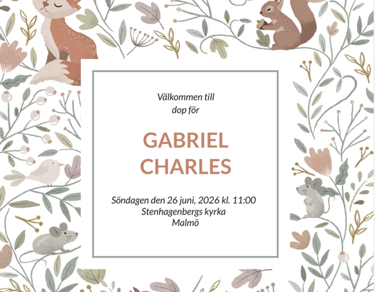 Dopinbjudan med mönster