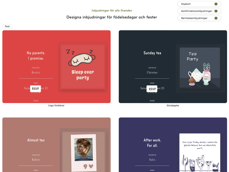 Instavites.com | Bäst i test för digitala inbjudningskort till dopet