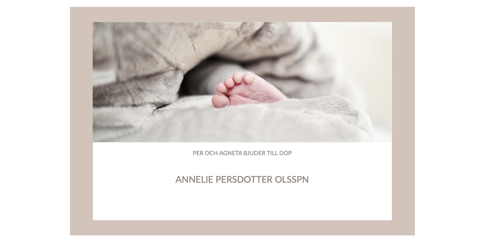 Inbjudningskort för dop. Dela med sociala medier.